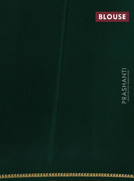 Bottle Green Pure Mysore Silk - Checks