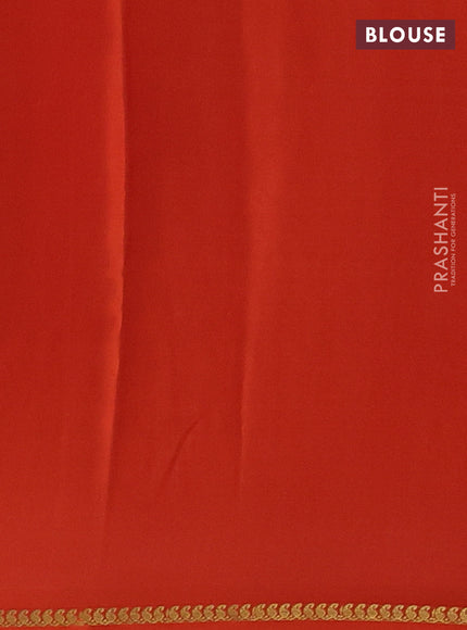Rust Pure Mysore Silk - Checks