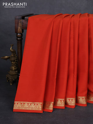 Rust Pure Mysore Silk Saree