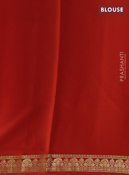 Rust Pure Mysore Silk Saree