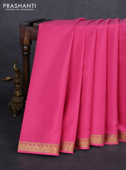 Peach Pink Pure Mysore Silk Saree