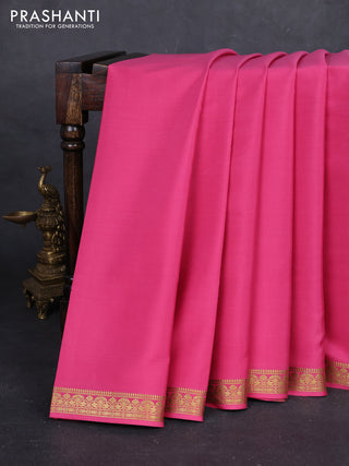 Peach Pink Pure Mysore Silk Saree