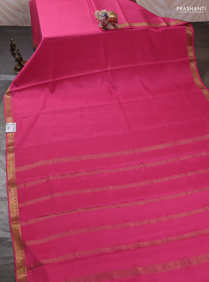 Peach Pink Pure Mysore Silk Saree