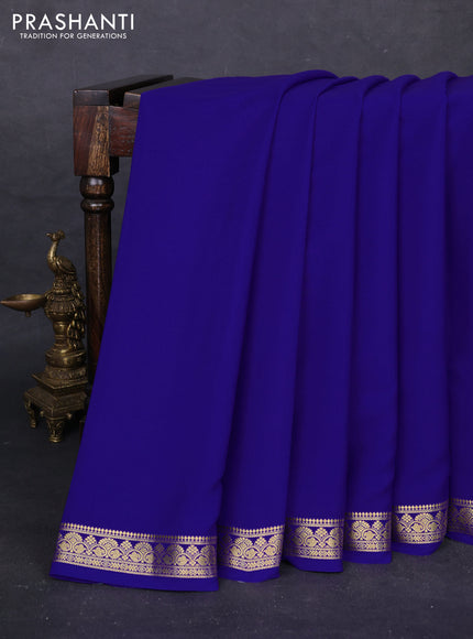 Royal Blue Pure Mysore Silk Saree