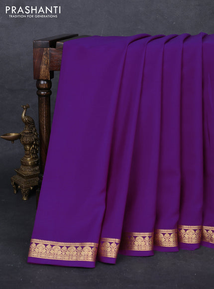 Purple Pure Mysore Silk Saree