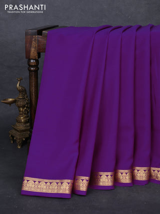 Purple Pure Mysore Silk Saree