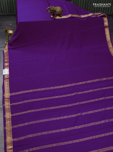 Purple Pure Mysore Silk Saree
