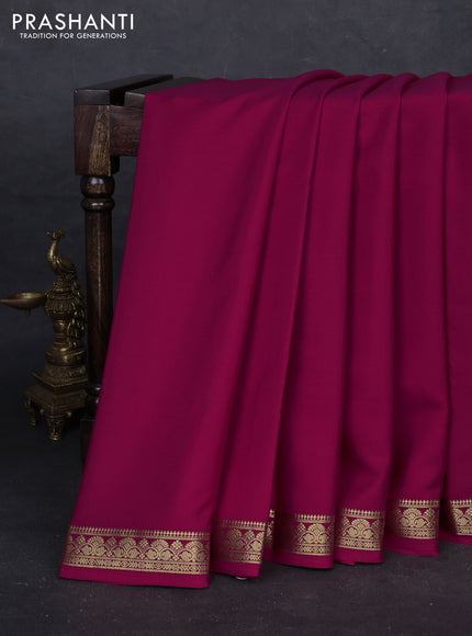 Magenta Pink Pure Mysore Silk Saree
