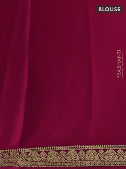 Magenta Pink Pure Mysore Silk Saree