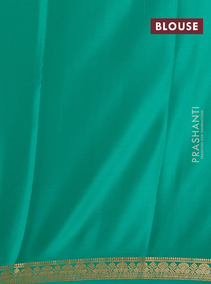 Teal Green Pure Mysore Silk Saree