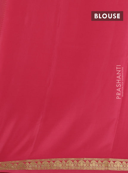 Peach Pink Pure Mysore Silk Saree