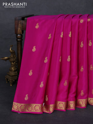 Pink Pure Mysore Silk - Buttas