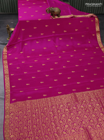 Pink Pure Mysore Silk - Buttas