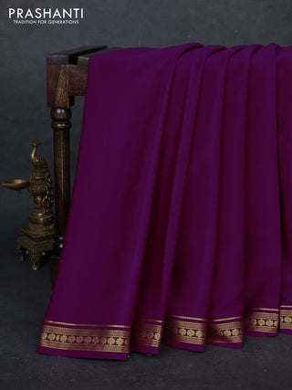 Purple Pure Mysore Silk Saree