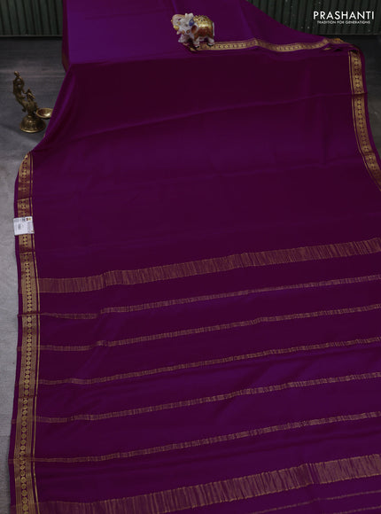 Purple Pure Mysore Silk Saree