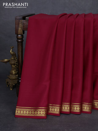 Maroon Pure Mysore Silk Saree
