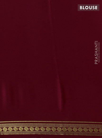 Maroon Pure Mysore Silk Saree