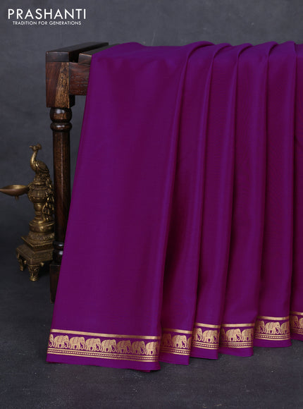 Purple Pure Mysore Silk Saree