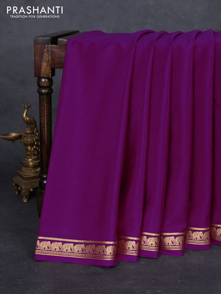 Purple Pure Mysore Silk Saree