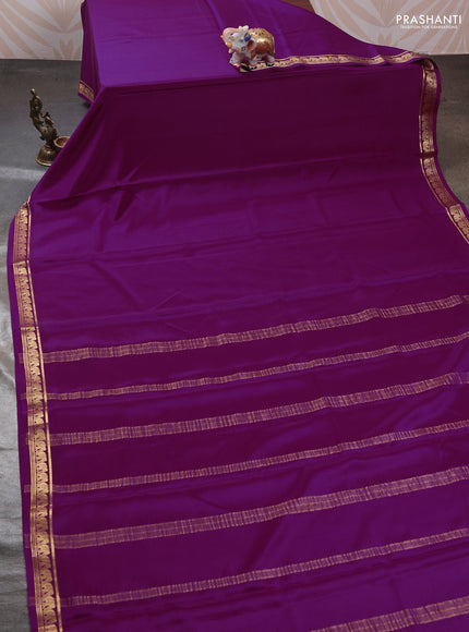 Purple Pure Mysore Silk Saree