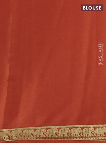 Rust Pure Mysore Silk Saree