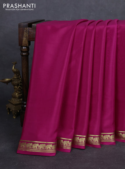 Pink Pure Mysore Silk Saree