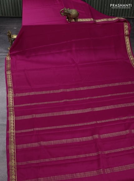 Pink Pure Mysore Silk Saree