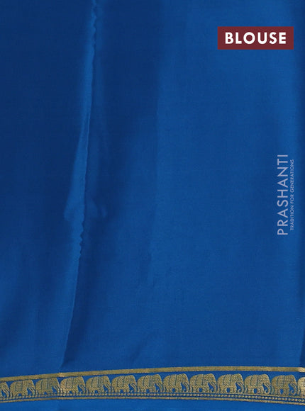 Peacock Blue Pure Mysore Silk Saree