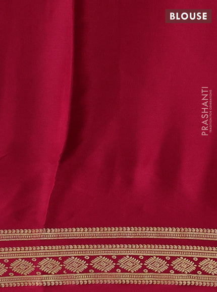 Peacock Blue & Maroon Pure Mysore Silk - Buttas