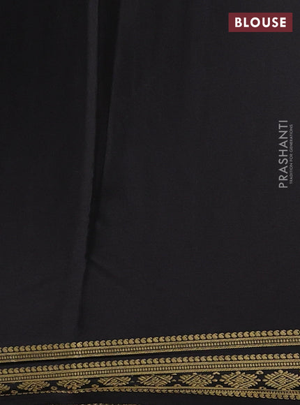 Mustard Yellow & Black Pure Mysore Silk - Buttas