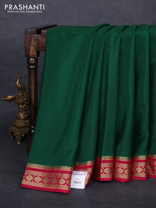 Green & Pink Pure Mysore Silk - Buttas