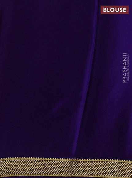Pink & Violet Pure Mysore Silk - Checks