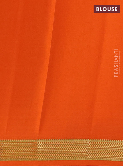 Magenta Pink & Orange Pure Mysore Silk Saree