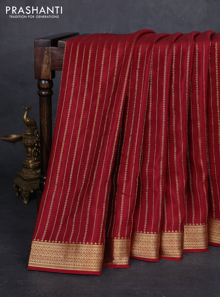 Maroon Pure Mysore Silk Saree