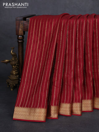 Maroon Pure Mysore Silk Saree
