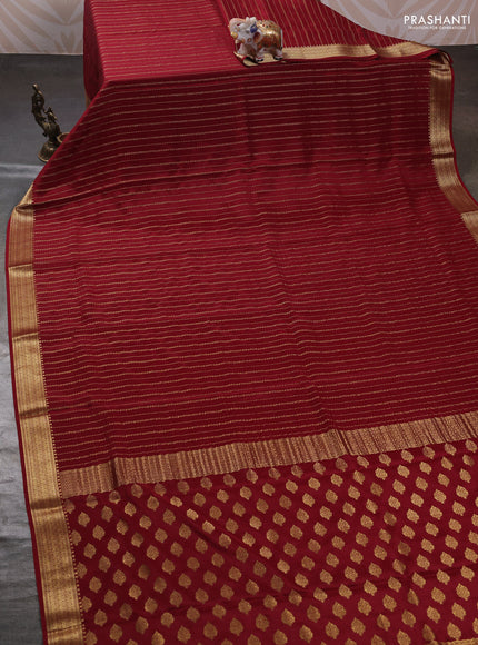 Maroon Pure Mysore Silk Saree