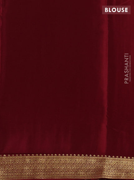 Maroon Pure Mysore Silk Saree