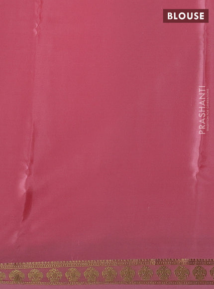 Peach Pink Pure Mysore Silk Saree