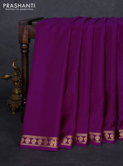 Purple Pure Mysore Silk Saree