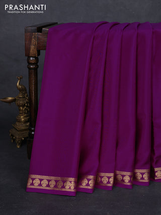 Purple Pure Mysore Silk Saree