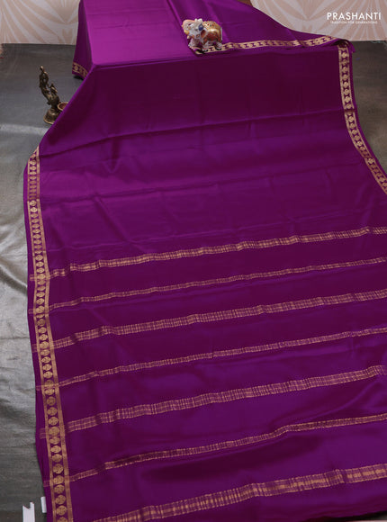 Purple Pure Mysore Silk Saree