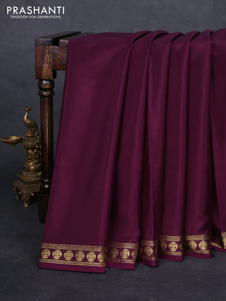 Wine Pure Mysore Silk Saree