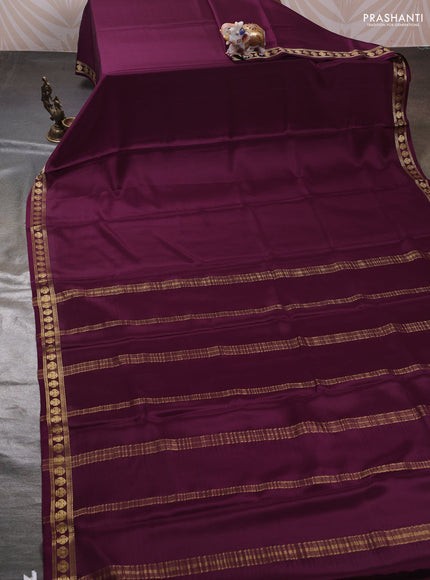 Wine Pure Mysore Silk Saree