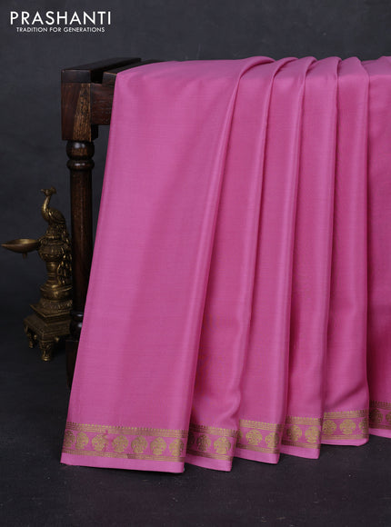 Mauve Pink Pure Mysore Silk Saree