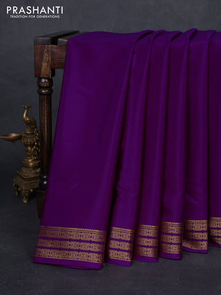 Purple Pure Mysore Silk Saree