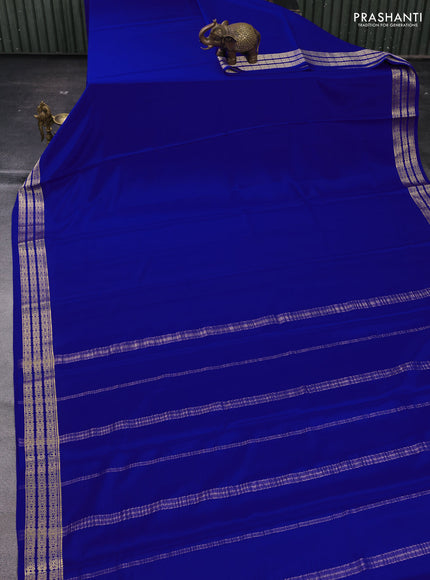 Royal Blue Pure Mysore Silk Saree