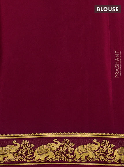 Magenta Pink Pure Mysore Silk Saree