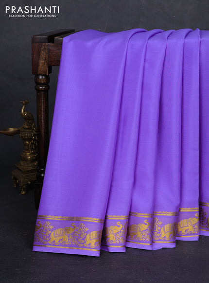 Lavender Pure Mysore Silk Saree