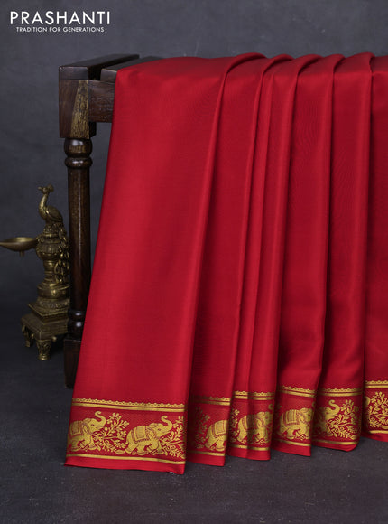Red Pure Mysore Silk Saree