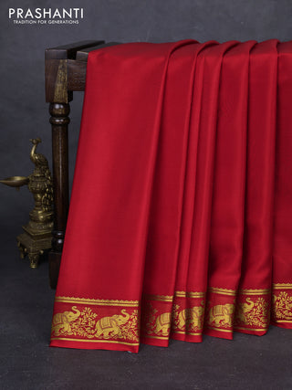 Red Pure Mysore Silk Saree